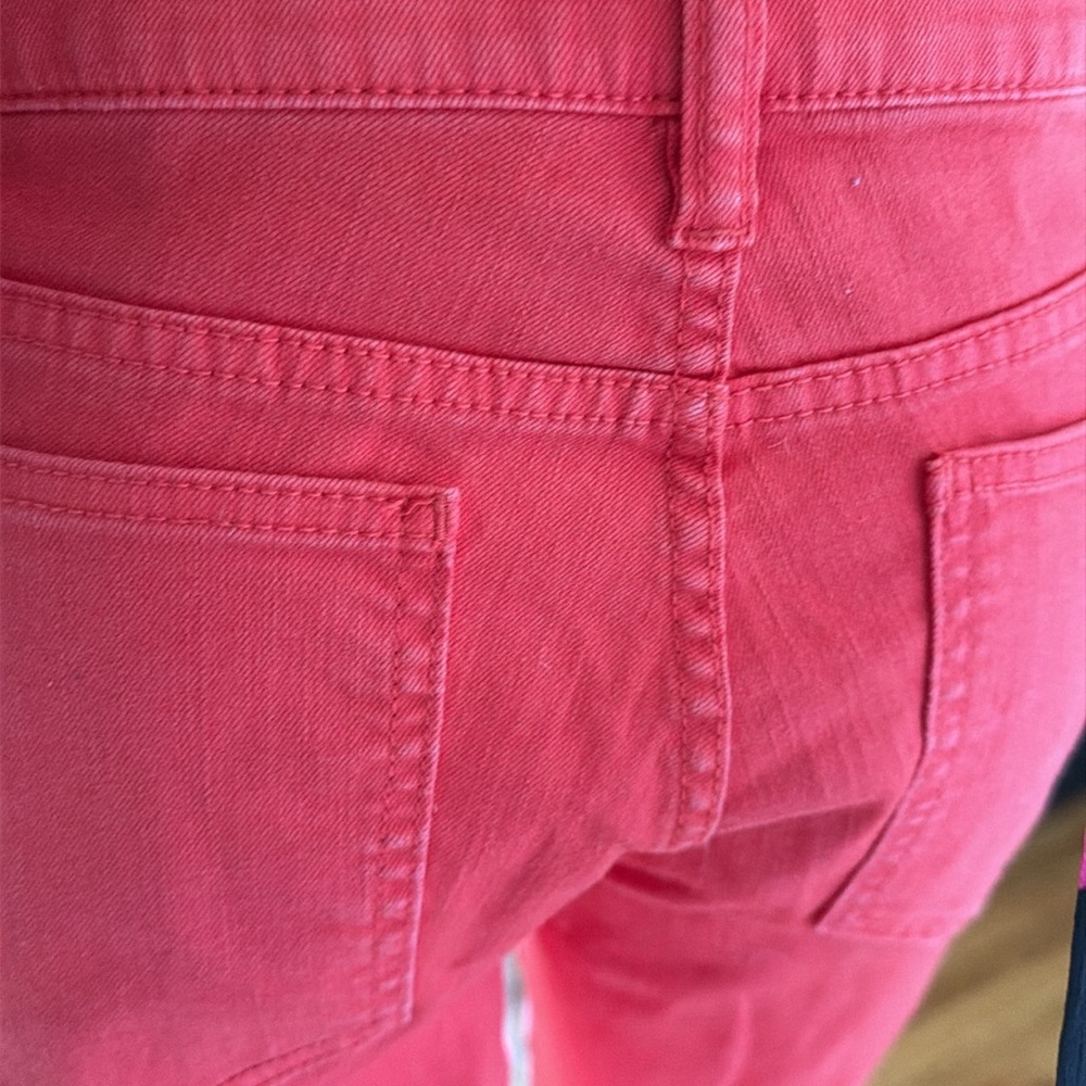 Tory Burch Emmy Ankle Reddish Orange Cigarrette Jeans - Picture 4 of 5